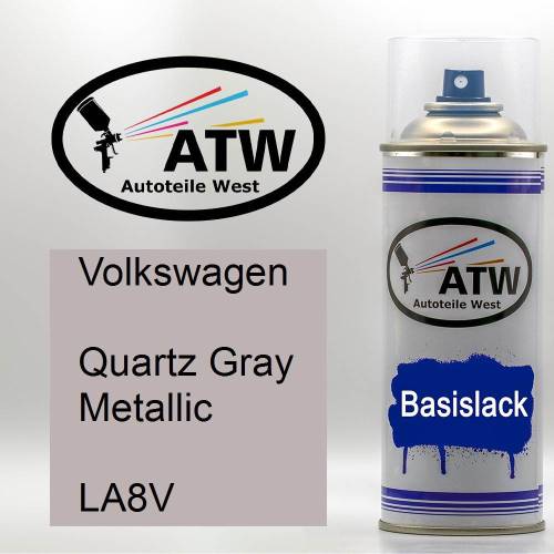 Volkswagen, Quartz Gray Metallic, LA8V: 400ml Sprühdose, von ATW Autoteile West.